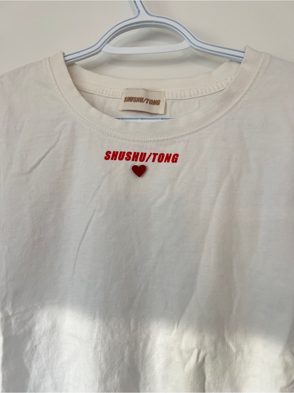 Shushutong Cream Short-Sleeve Crewneck T-Shirt